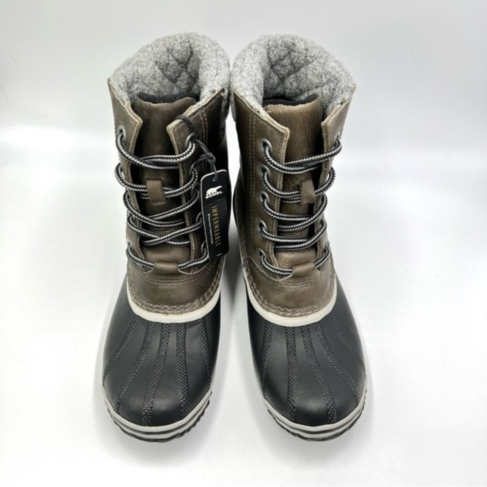 Sorel Women's Slimpack Lace II Winter Snow Rain Duck Boots Quarry Black Size 7 - Picture 5 of 13